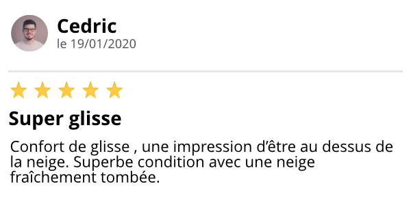 User review with a 5-star rating